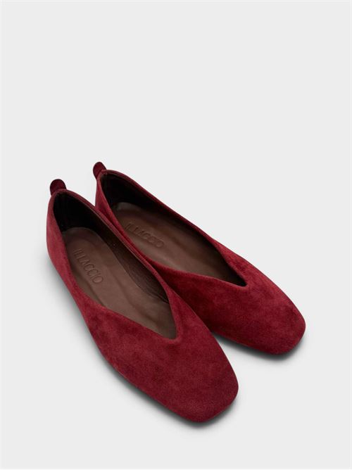 Ballerine in suede bordeaux con scollo a V IL LACCIO | VALESUEDEBORDEAUX